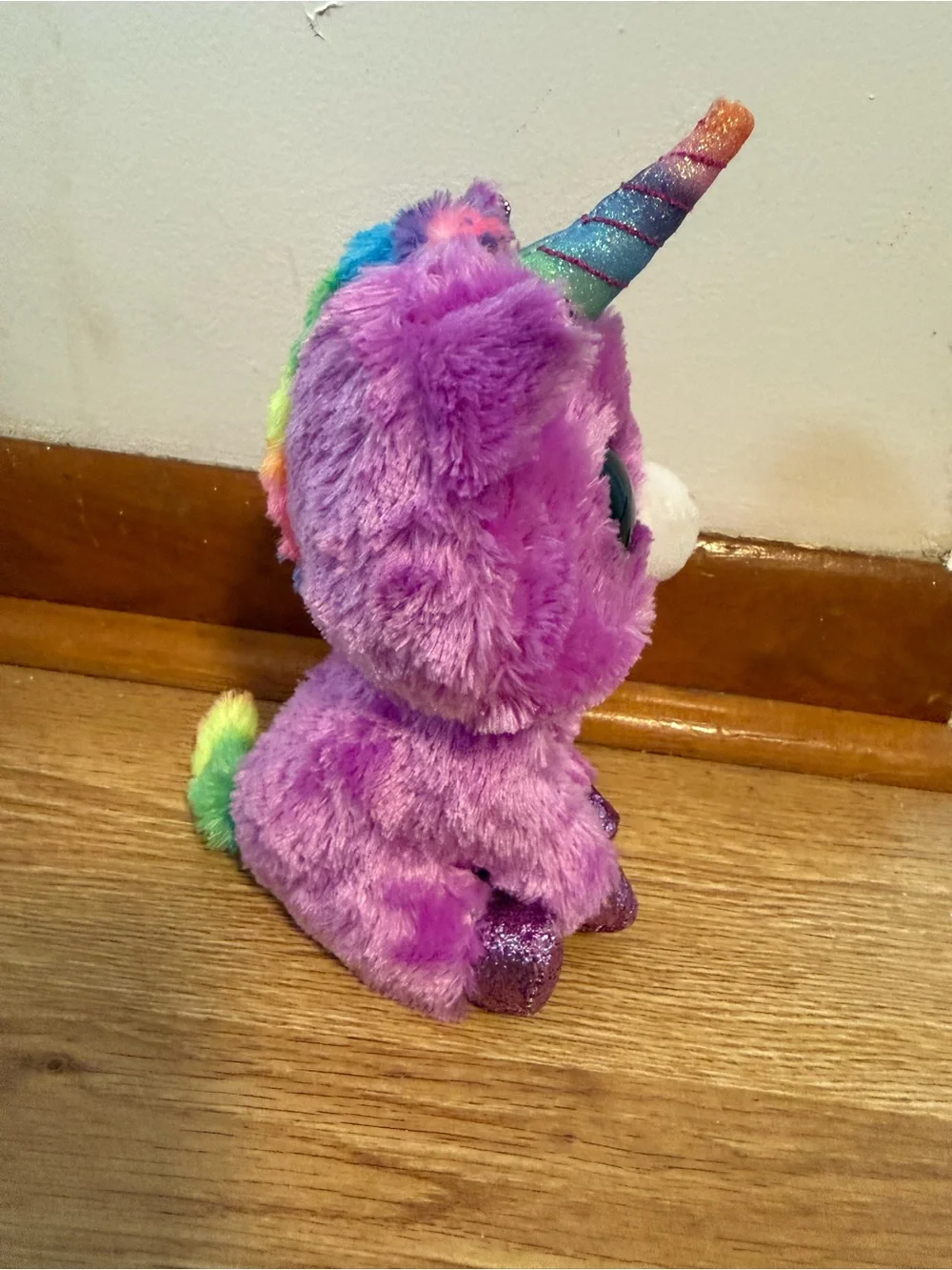 TY Silk Beanie Boos Plush ROSETTE Purple Unicorn 6